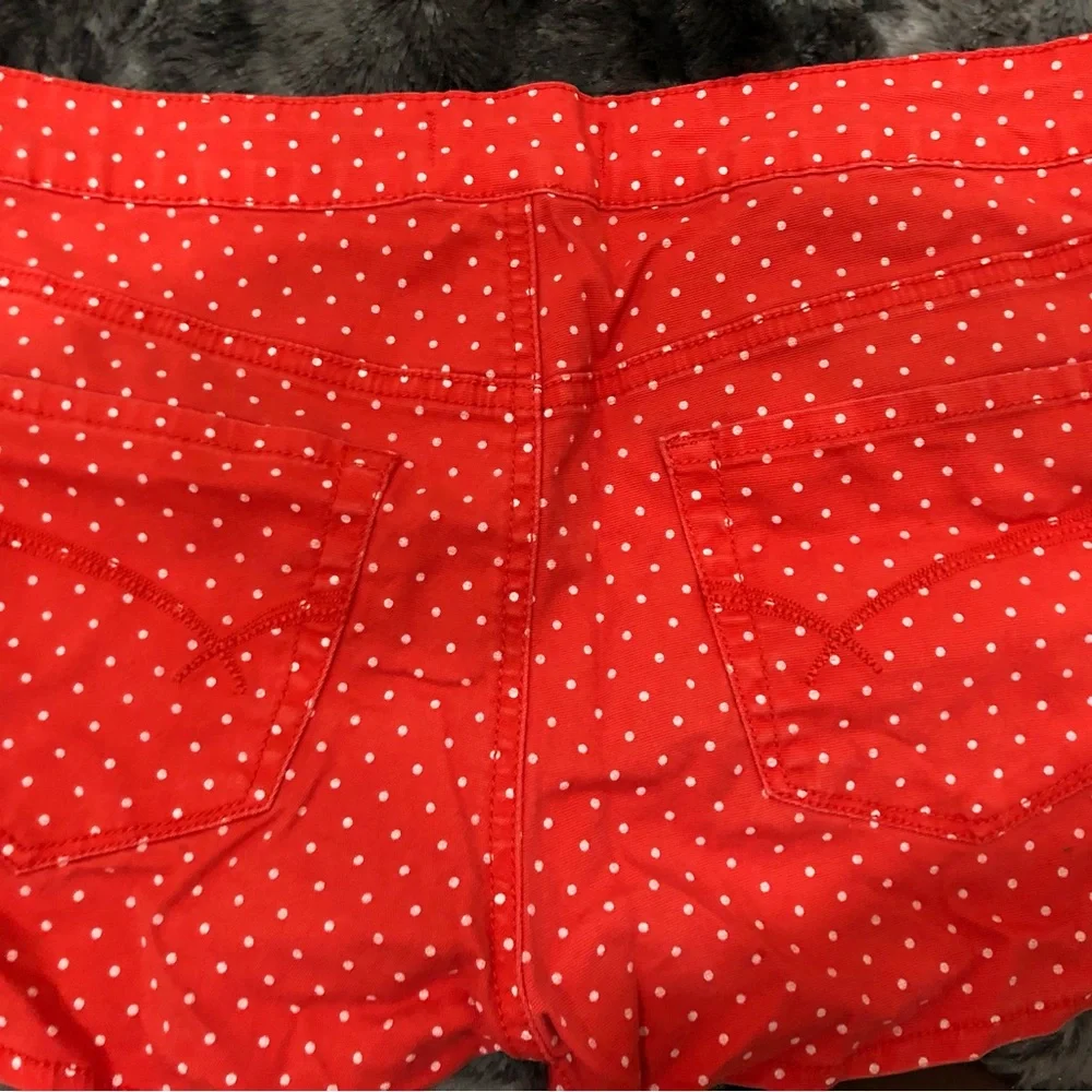 BULLHEAD RED POLKA DOT BUTTONS HIGH RISE SHORTS SZ 9 - Picture 8 of 8